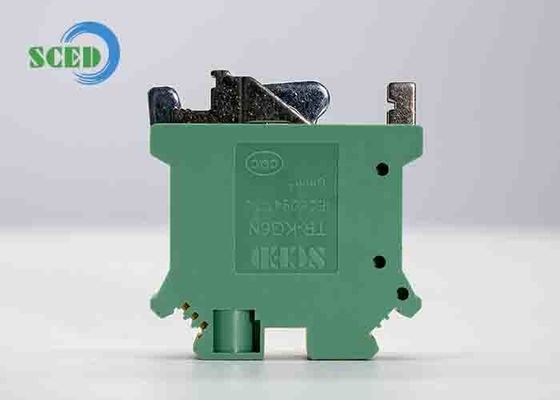 Width 8.2mm Din Rail Terminal Blocks Ground Type AWG 24 - 8 Rail Transportation