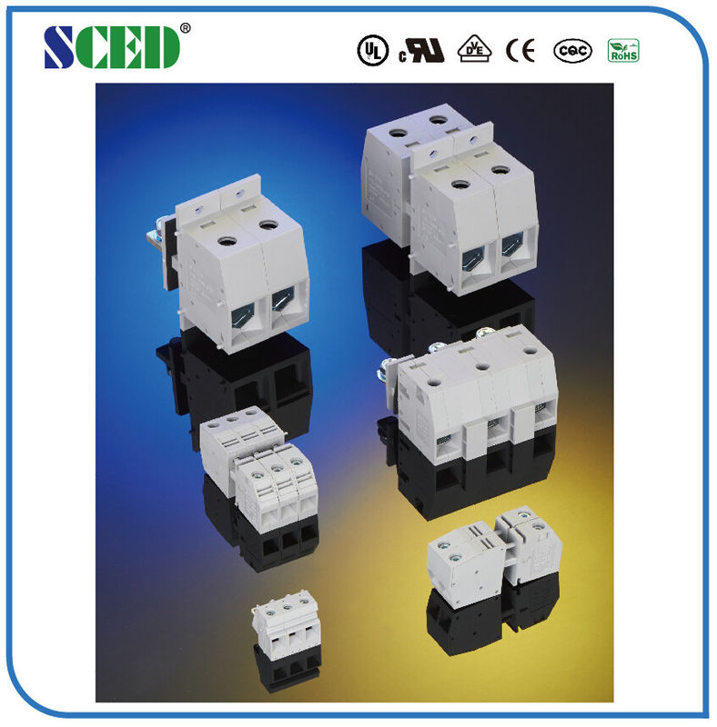 300V 50A PA66 Panel Mount Terminal Block 10mm Terminal Width