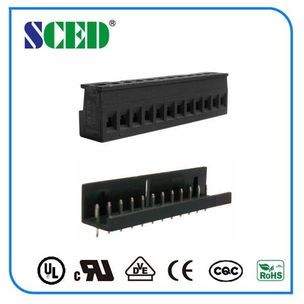 Plug In 300V 10A Terminal Block Connectors 2P - 24P Black Male Connector