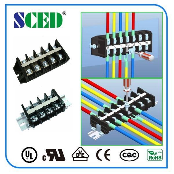 600V 240A 36.00mm Pitch pcb mount screw terminal block High Current Black