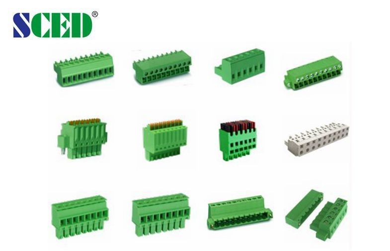 Female Type PCB Plug In Terminal Block 3.81mm 5.08mm Pluggable Green Connector