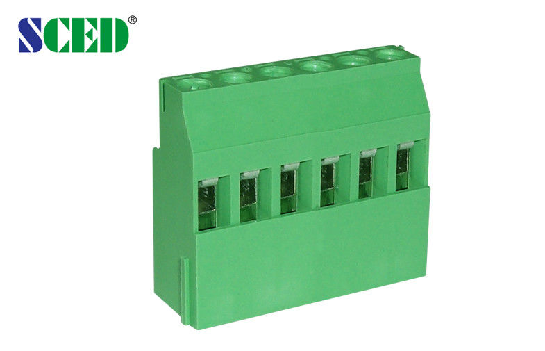 Euro Type PCB Screw Terminal Block 300V 15A Green 5.08mm Pitch Brass