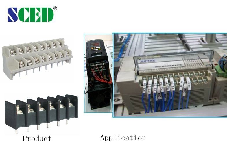 9.525mm PBT Barrier Terminal Block 300V PCB Fixing Screw Connector