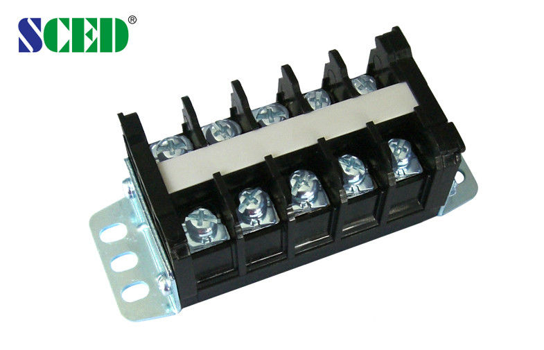 14.00mm Panel Mount Electrical Terminal Block , 600v 40a Pcb Barrier Terminal Blocks