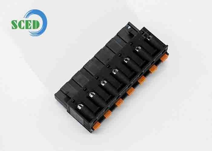 Black PA66 Female Pluggable Terminal Blocks Connectors Pitch 7.62mm 300V 12A
