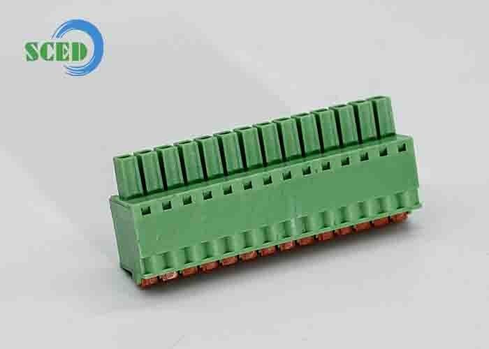 3.50mm Green Female Plug In Industrial Terminal Blocks Connectors 8A 300V 16-30AWG