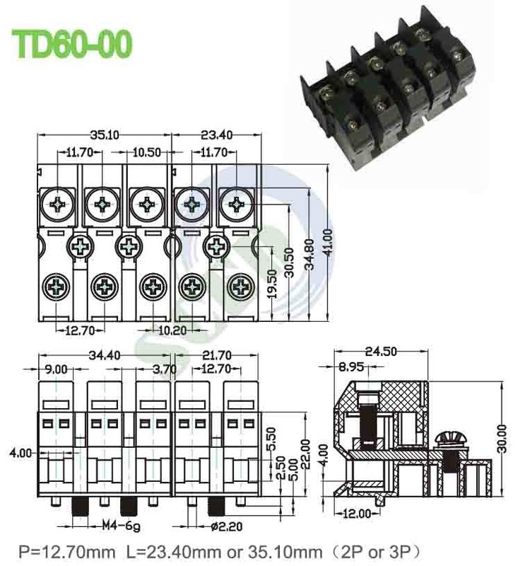 LED Lamp Terminal Block Connector with Any Poles Contacts and Rated at 300V for Industrial Applications