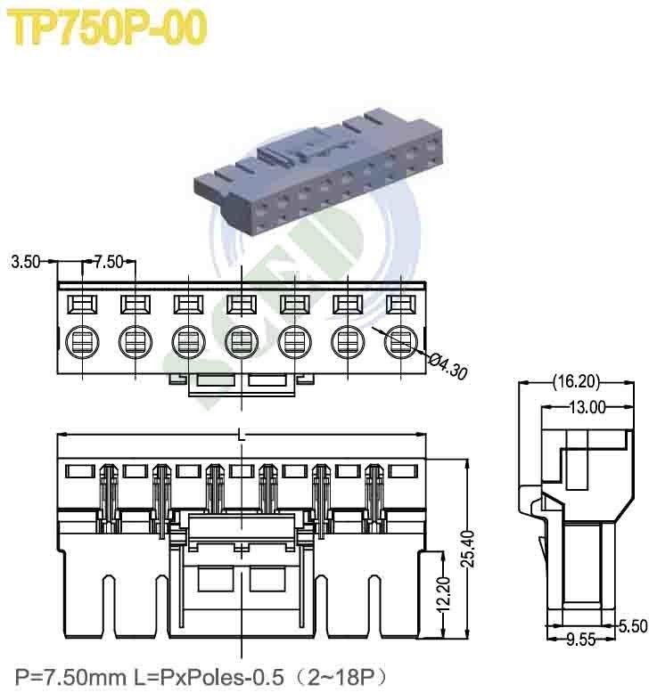 40°C To 105°C Temperature Range Terminal Block Connector for Individual Poles