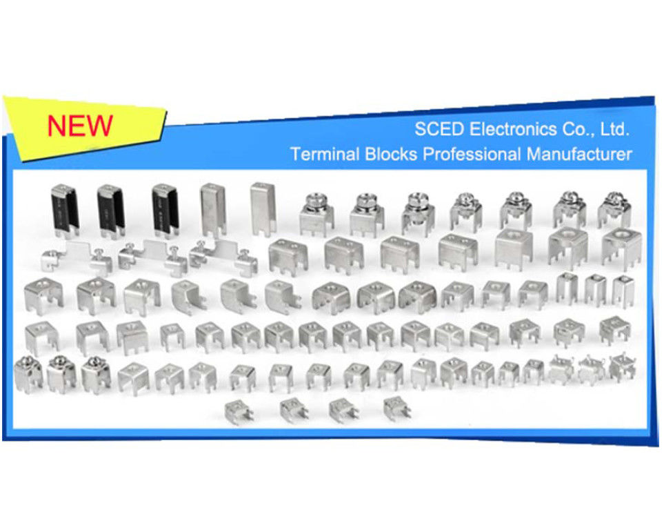 75A M4 Screw Nickel Plated Brass PCB Terminal Block Parts 6.4x9.8mm