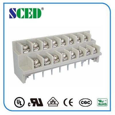 Khối đầu cuối rào cản nguồn màu xám PBT UL94-V0 Bước răng 7.62mm 4-20 cực