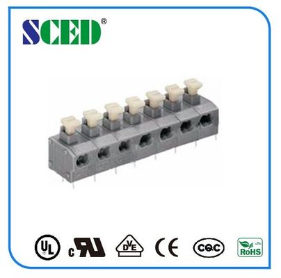 7.62mm trung tâm khoảng cách không vít Terminal Block màu xám xuân đồng