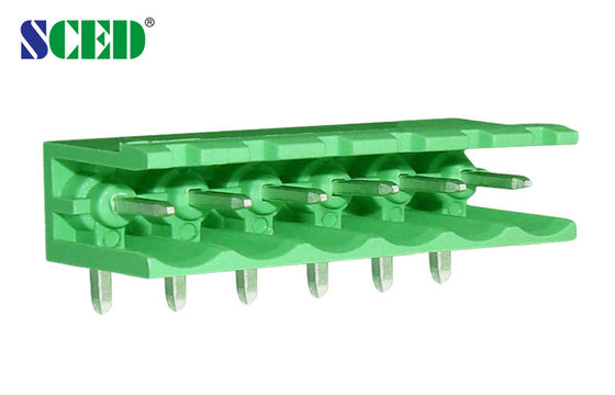 Khối đầu cuối cắm màu xanh lá cây, bước răng 7.62mm, đồng thau, PA66, 300V