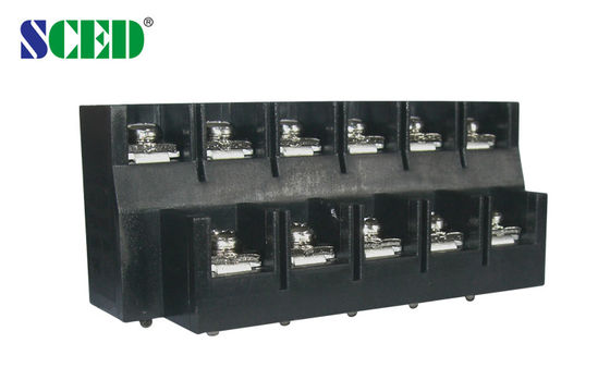 600V/40A 11 Cột 13mm Pitch Brass Barrier Terminal Block với đường vào dây góc phải