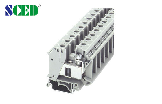 15.2mm Grey Din Rail PCB Terminal Blocks 600V 115A Cầu hai