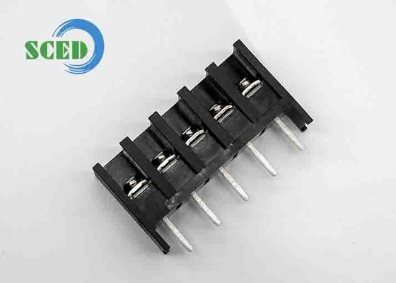 Khối đầu cuối rào cản đen 2-18P 300V 20A Bước răng 10.00mm PBT Đồng thau 9-10mm
