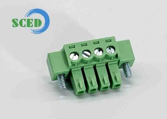 Bạch kim Clamp Cage Pluggable Terminal Block với 3000V AC / phút điện áp bền và Phosphor Bronze Terminal cho kết nối điện đáng tin cậy