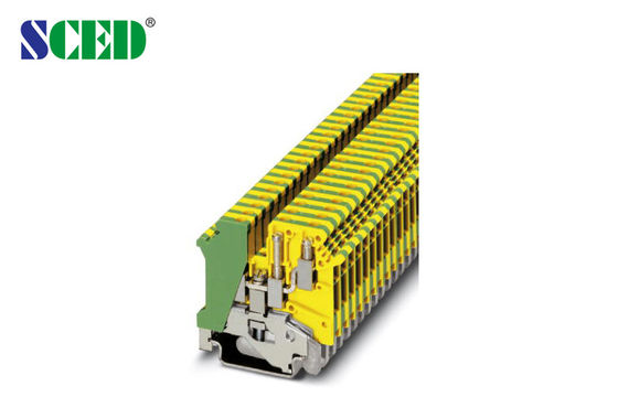 Chiều rộng 6,2mm Din Đường sắt Terminal Blocks Ground Type AWG 30 - 10 Giao thông đường sắt